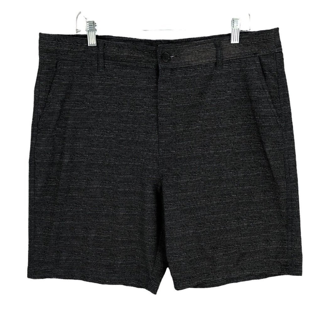 Orageous Shorts Mens Large Black Gray Chino Heather Golf Casual Golfer Golfing
